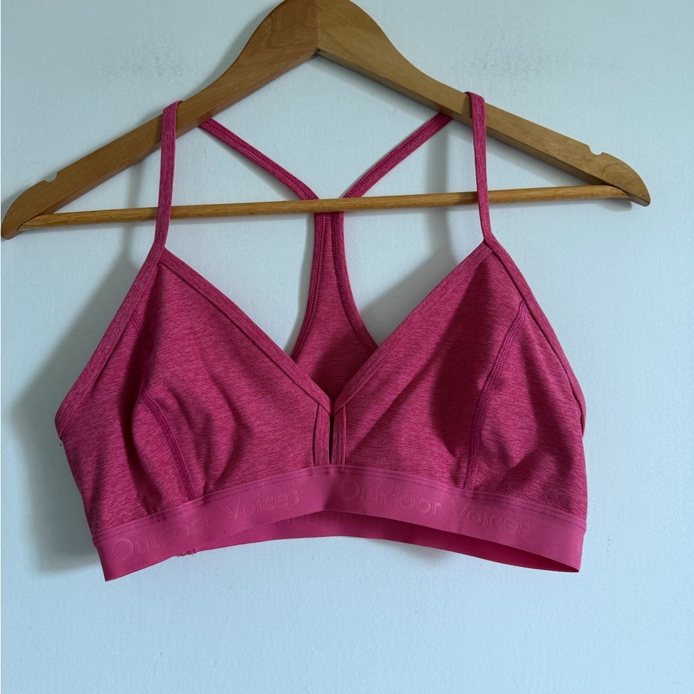 Outdoor Voices Pink Racerback Athletic Sports Bra size Medium EUC - Picture 3 of 4
